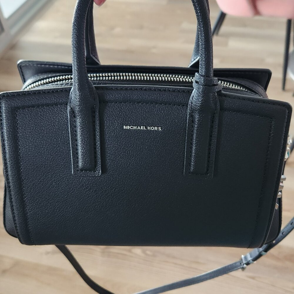 Michael Kors Laila Small Leather Satchel Bag- Black - Picture 12 of 12